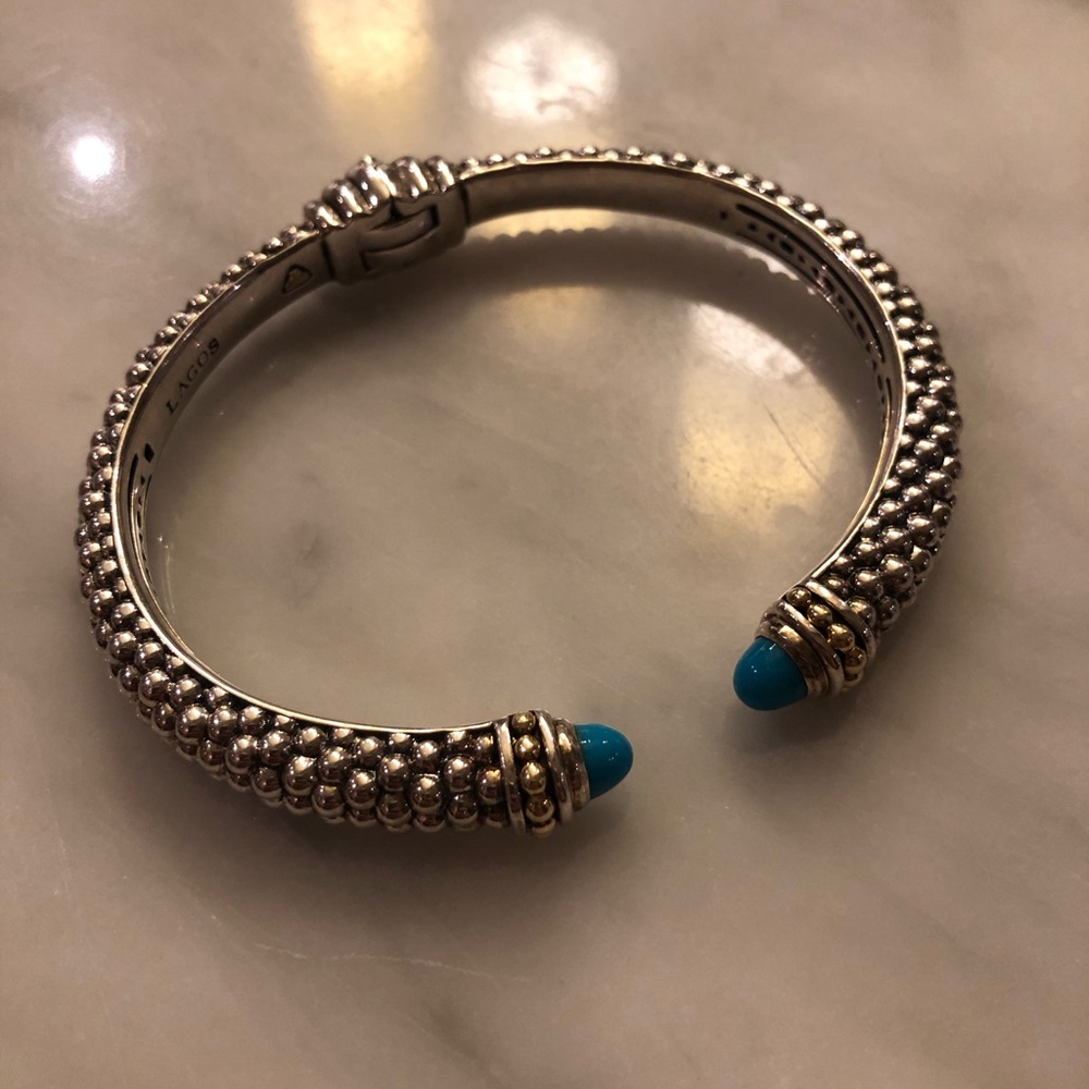 Lagos Turquoise Gemstone Cuff Bracelet